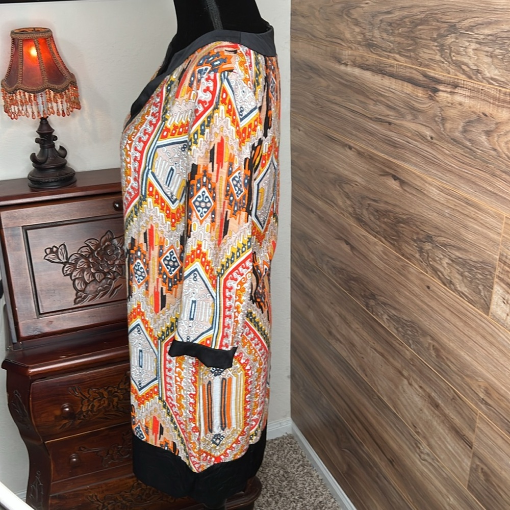 Trina Turk | Kurta Silk Blend Tribal Print Dress | Size 6 - Picture 4 of 12